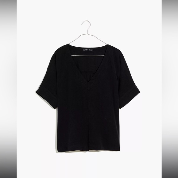 Madewell V-Neck Dolman Sleeve Top shirt NE185 XXS black - Picture 1 of 6